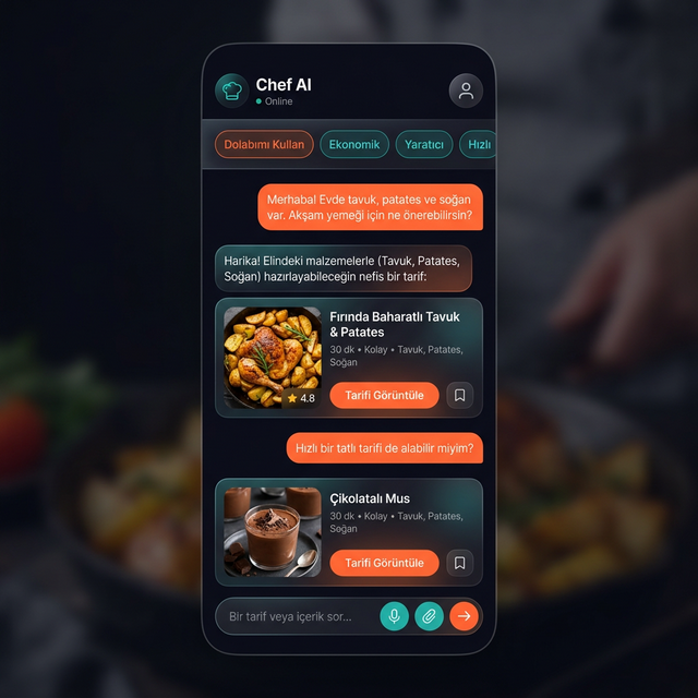 Chef-IM tarif yardımcısı ekranı