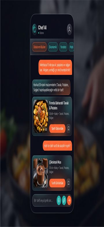 Chef-IM AI tarif ekranı